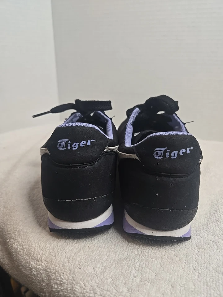 Onitsuka Tiger HN567 Black White And Purple Running Shoes Womens Size 8 - Image 4 of 4