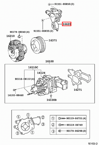 Genuine Hilux KUN36 KUN35 KUN26 KUN25 KUN16 KUN15 2KD 1KD Drive Belt Tensioner - Bild 10 von 20