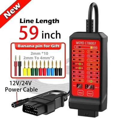 CTB007 OBD2 Breakout Box CAN Tester 12V/24V mit 27/59 Zoll Diagnosekabel