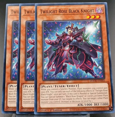 #ad #ad Yugioh 3x Twilight Rose Black Knight DOOD EN005 Common 1st Ed NM $1.99