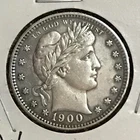 U.S. Barber Quarter AU Detail Few Minor Marks 1900