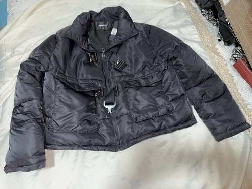 NOVAMEN Lewis Utility Buckle Cropped Puffer Jacket Men’s L Black NWT - product listing photo