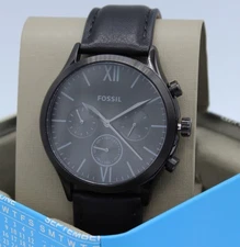 NEW AUTHENTIC FOSSIL FENMORE MIDSIZE CHRONOGRAPH BLACK BQ2364 MEN'S WATCH
