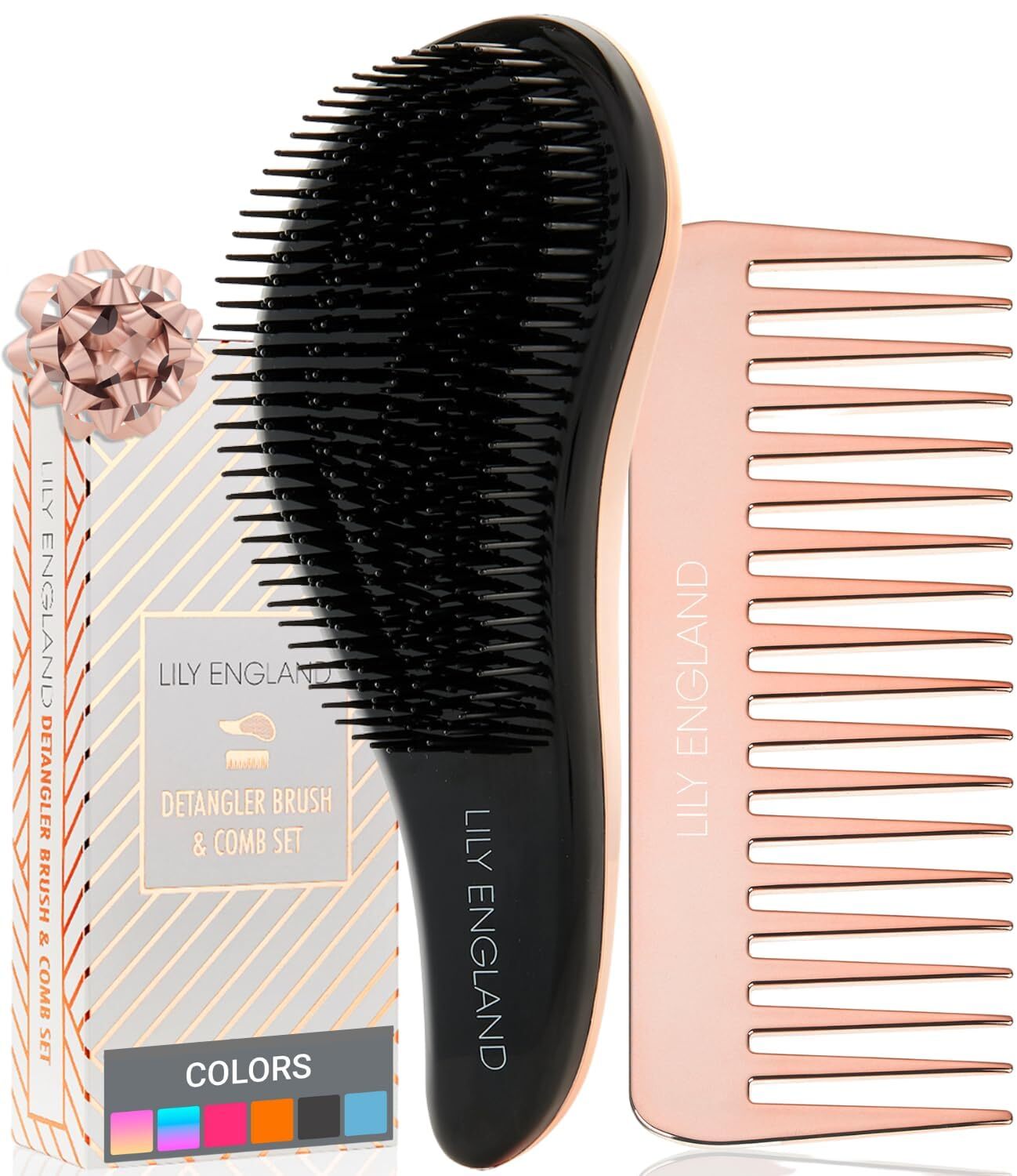 Lightweight Detangler Brush & Wide Tooth Comb Set for Smooth Hair-image