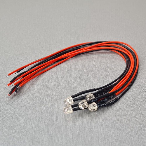 5/10/20Pcs 5mm UV Purple Straw Hat Water Clear LED 20CM Pre Wired DC12V - Picture 5 of 14