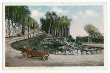 ANTIQUE MOHAWK TRAIL ANTIQUE CAR THROUGH THE BERKSHIRE HILLS POSTCARD UNPOSTED