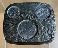 Antique Nickel Plated Sovereign Coin Holder 3P 6P 1P Benson 3 Pence Holder 2"