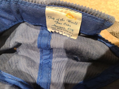 Vintage Duke Blue Devils Corduroy Braided Hat Top of the World Adjustable Cap - Picture 7 of 8