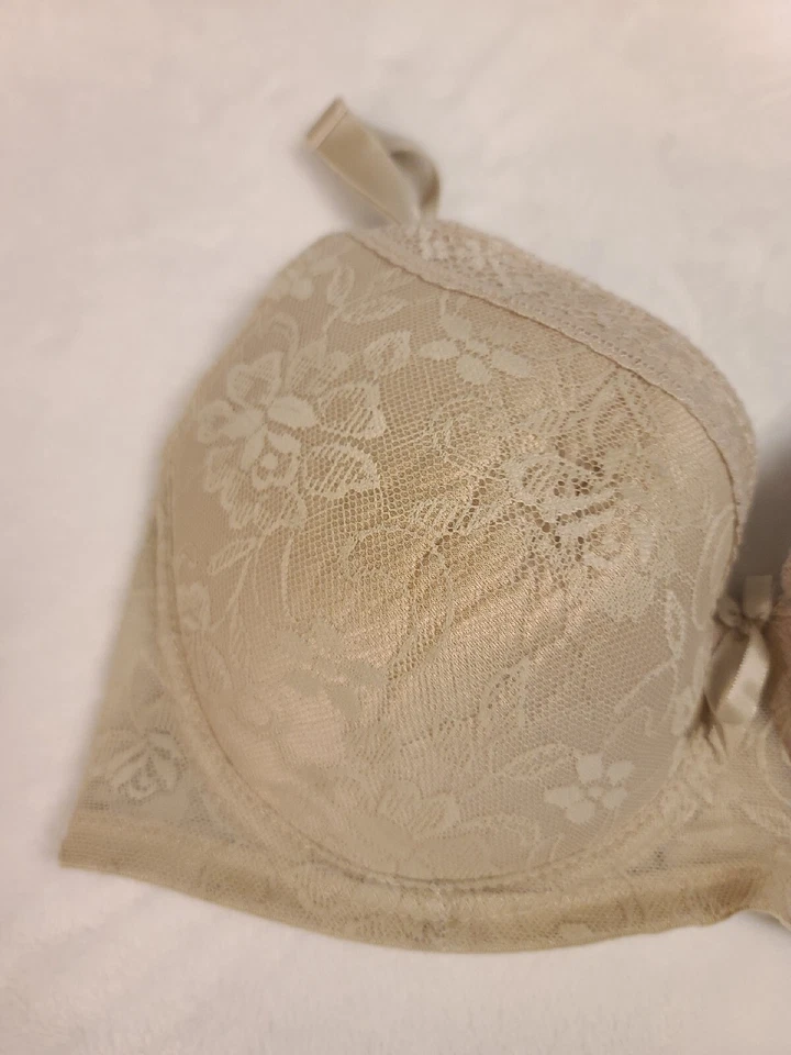 Sujetador con aros acolchado gris bronceado HONEYDEW con superposición de encaje; talla 38D Foto 4 de 4