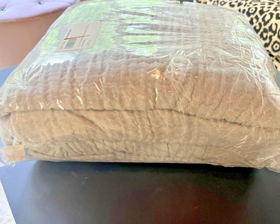 Funda nórdica Pottery Barn Cloud King/Cal King Size azul cambray tan suave NUEVA Foto 3 de 3