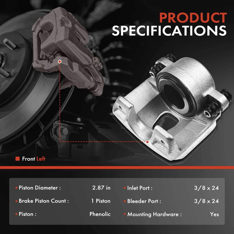 Pinza de freno de disco del conductor delantero para Ford E-150 Econoline Club Wagon 94-02 E-150 Foto 2 de 4