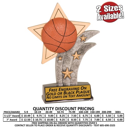 Sports Star Awards Trophy All Sports - Free Custom Plaque - Bowling Basketball - Picture 3 of 10