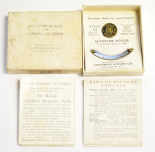 Kodak Autotime Scales for early Kodak ball bearing camera shutters. Type AA.