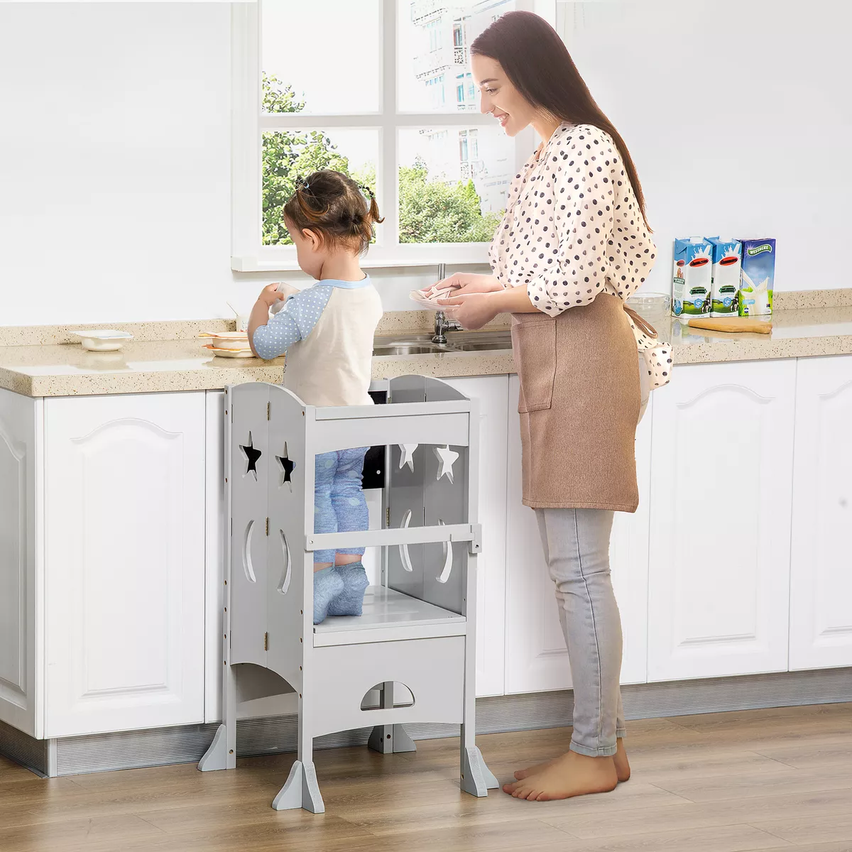 White kitchen step sale stool
