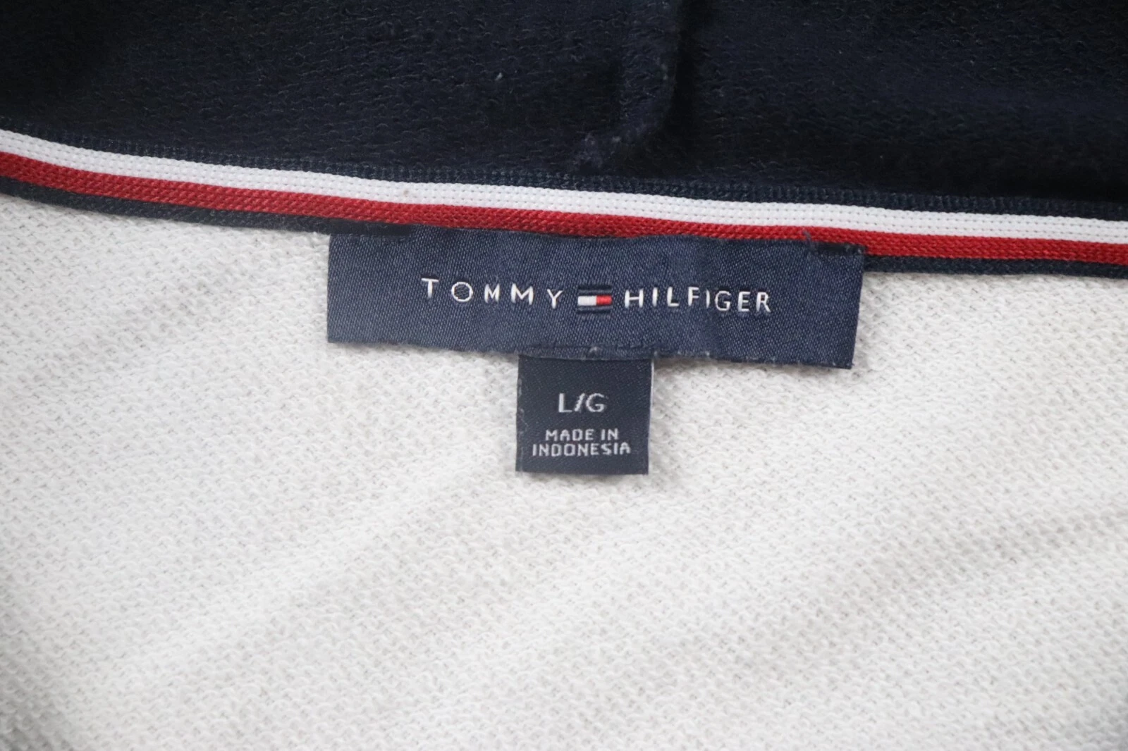 VETEMENTS Tommy Hilfiger maglione donna grande nero cappuccio manica lunga zip tasche