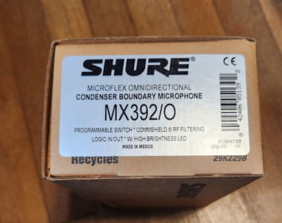 Shure Microflex MX392/0 Microphone New Open Box MX392