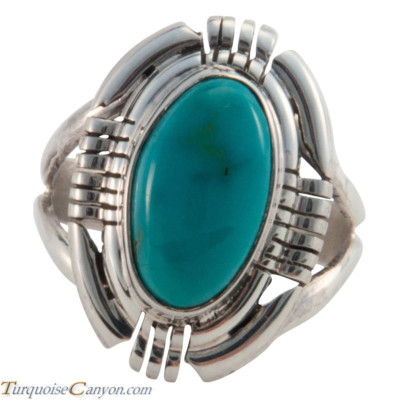 Navajo Native American Kingman Turquoise Ring Size 7 1/4 by Secatero ...