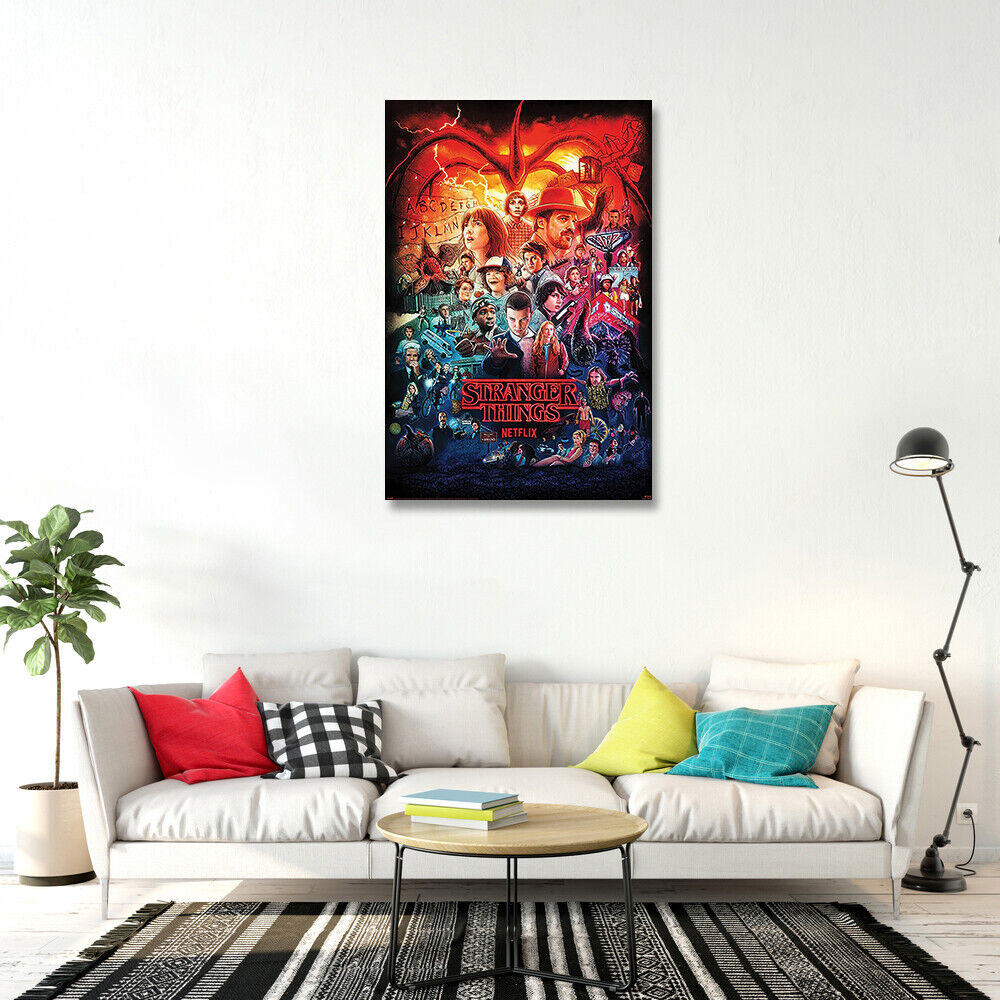  Stranger Things 1, 2, 3 & 4-4 Piece TV Show Poster Set (Regular  Styles - Version 4) (Size: 24 x 36 each Poster): Posters & Prints