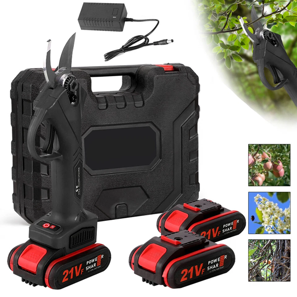Electric Pruning Shears Cordless Pruner Brushless Branch Cutter with 2 Batteries - Image 2 of 4