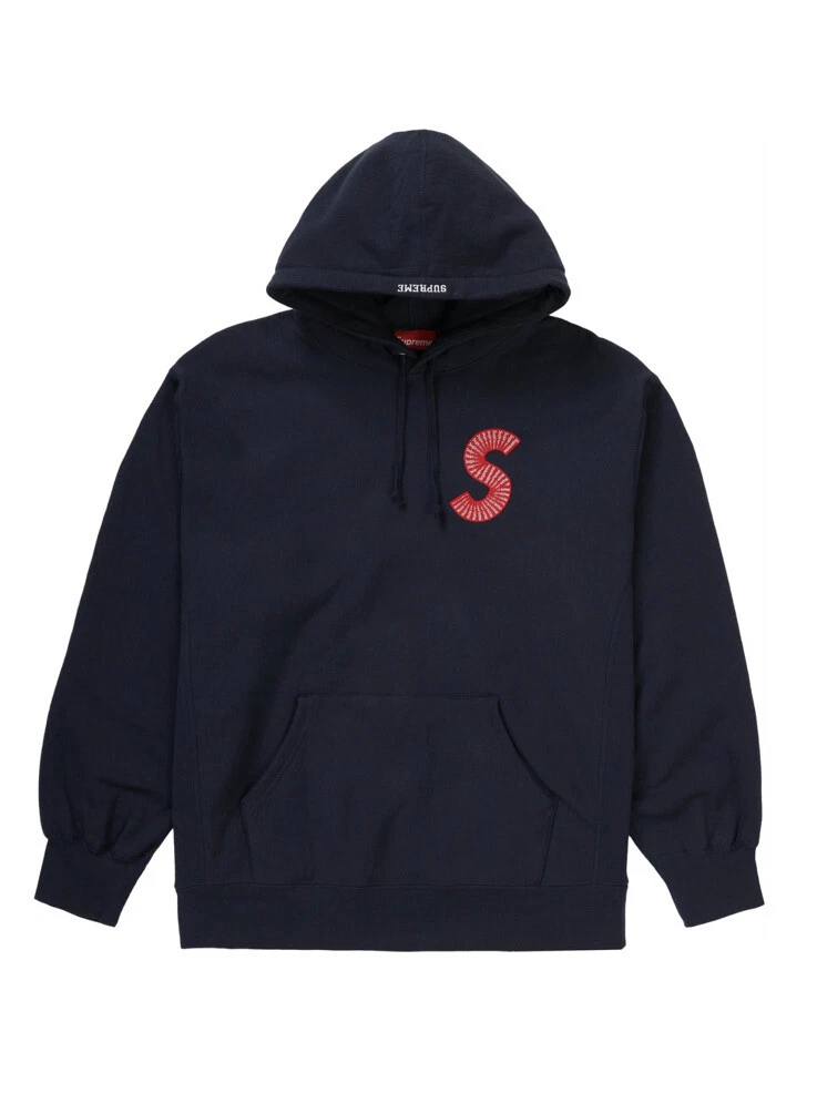 Sweat à capuche Supreme S logo bleu marine FW20 neuf avec étiquette taille L