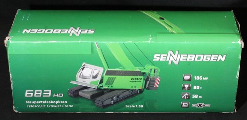 Vintage Boxed Sennebogen Telescopic Crawler Crane 1:50 Scale