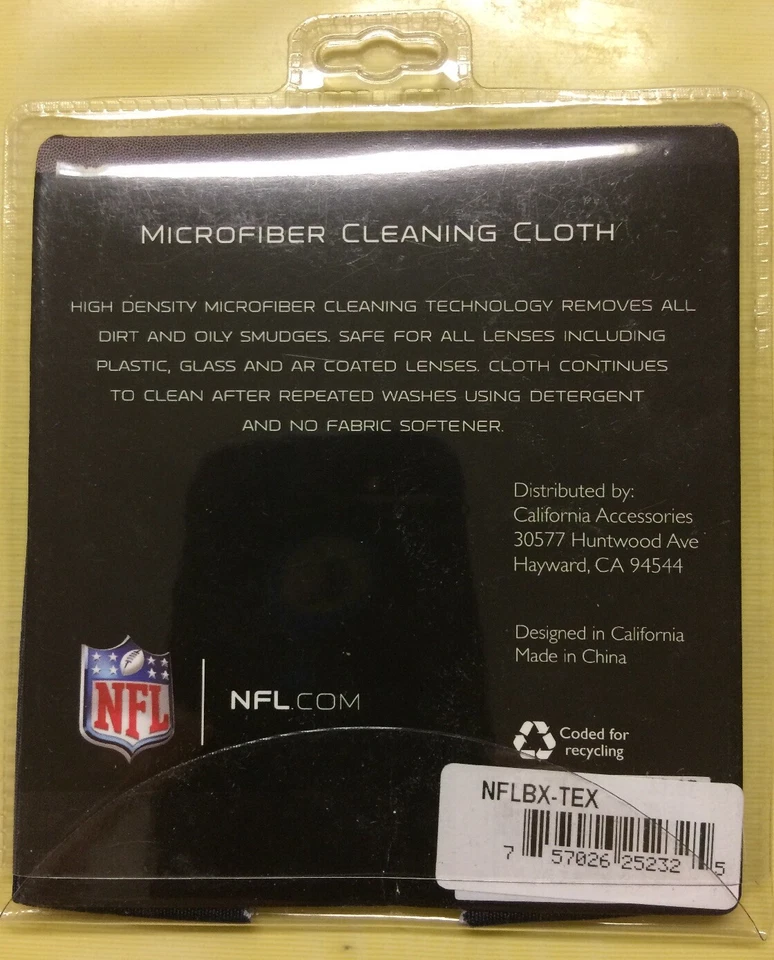 NFL Houston Texans Fútbol Anteojos Lentes Gafas Microfibra Paño de Limpieza Foto 2 de 2