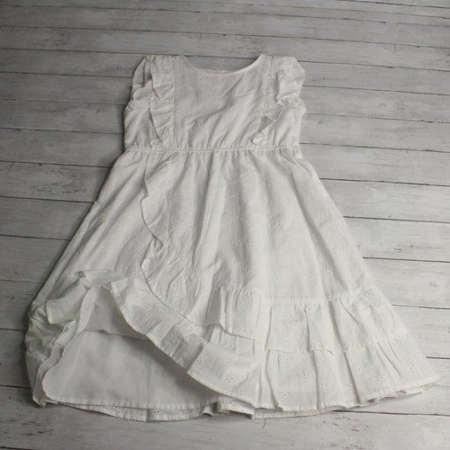Wonder Nation Girl's White Eyelet Dress Size L 10 12 Ruffle - Picture 8 of 8