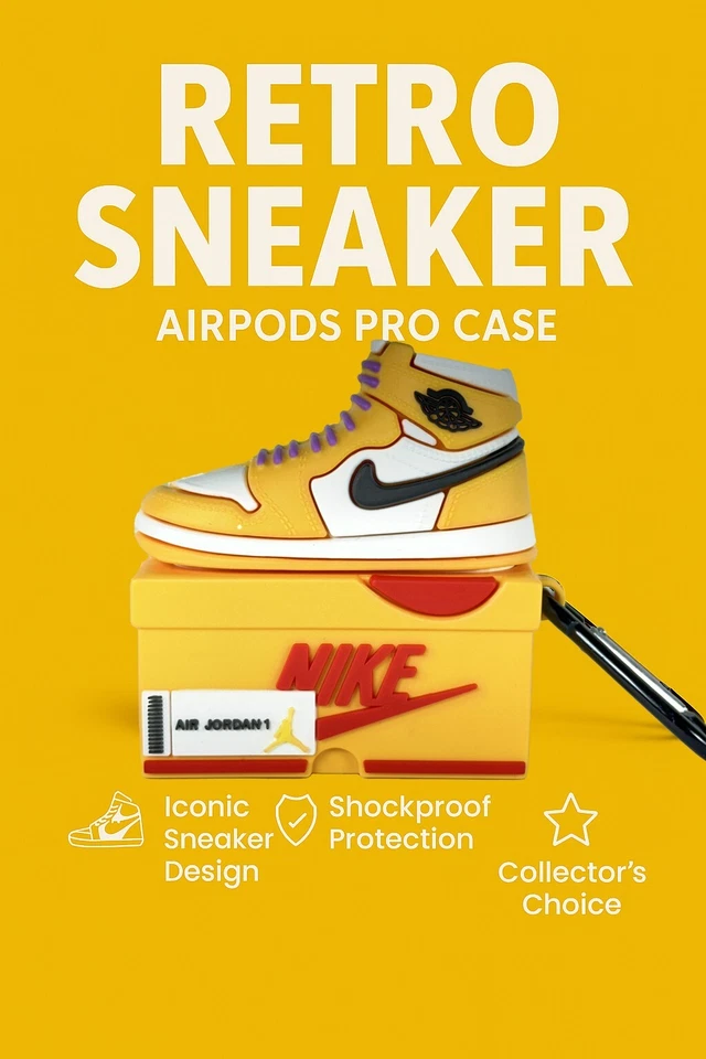AirPods Pro 1 2 & AirPods 1 2 3 4 Case Retro Sneaker Shoe‑Box - Image 3 of 4