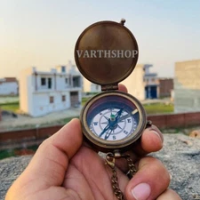 Antique Vintage Brass Pocket Compass Brass Nautical Compass Marine Compass Gift