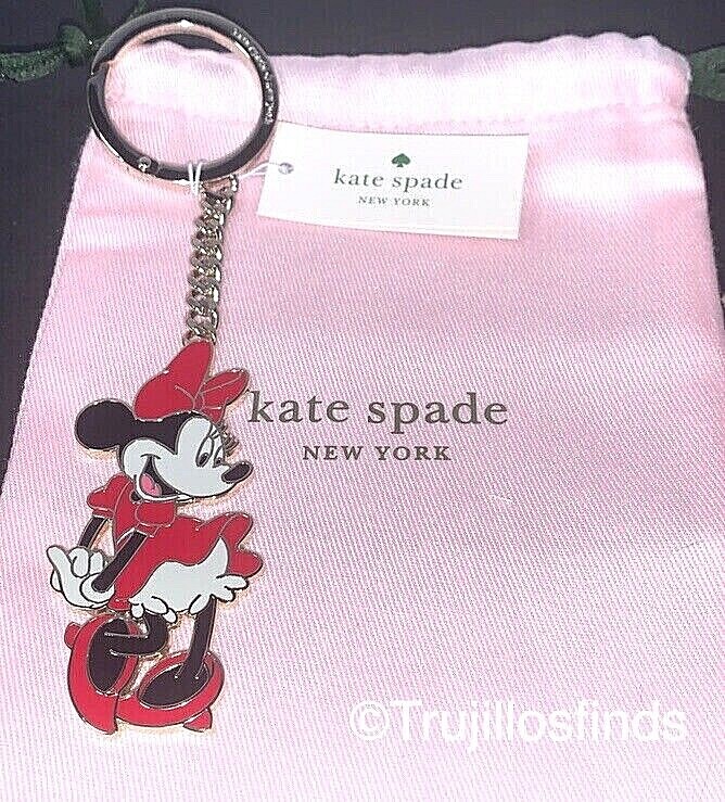 キーホルダー・キーリング kate spade Disney Minnie Mouse Key WORU0324 Kate Spade X Disney Minnie Mouse Metal Keyfob/Bag Charm New