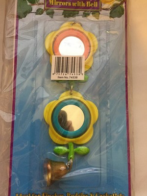 Vo-Toys Bird Twin Flowers Plastic Small Flower Bird Toy Tinkerbell With Bell New