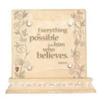 Foundations Plaque Everything Is Possible For Him Who Believes Retired 117027