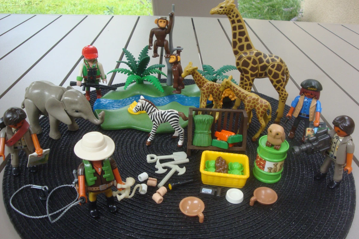 Playmobil Vintage Safari 3413 - Tente Base Camp Avec Personnages Et Animaux - 1980