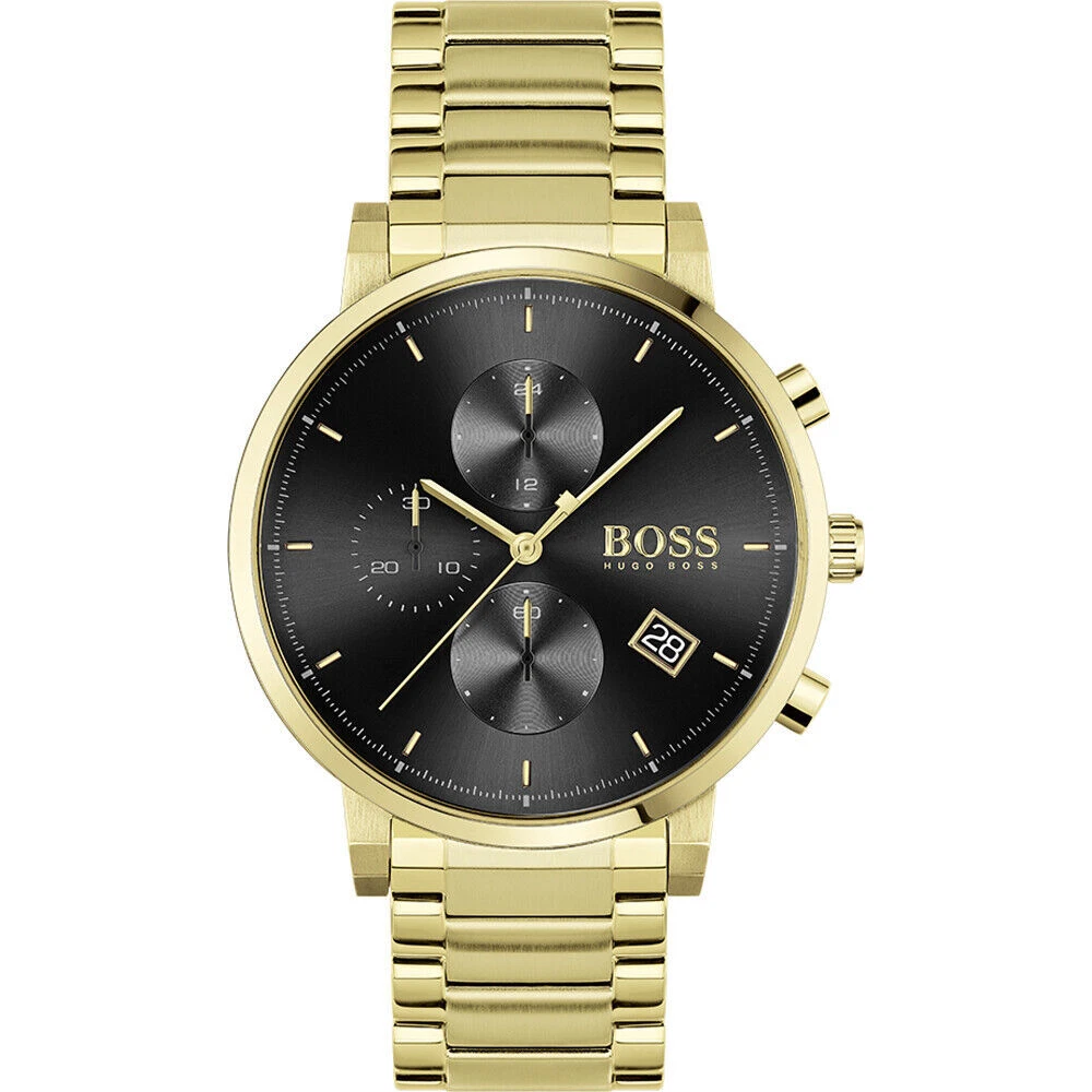 HUGO BOSS MENS INTEGRITY CHRONO WATCH HB1513781 GOLD WARRANTY RRP 399.00