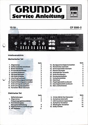 Service Manual für Grundig CF 5500-2