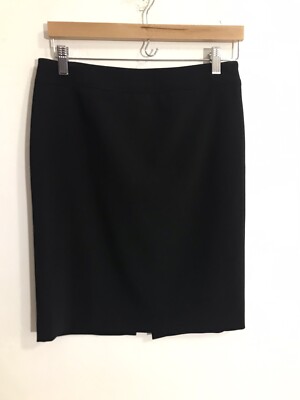 Jupe Femme Elie Tahari Noire En Laine Mélangée - Taille 10P (Petite), Coupe A-Line, Occasion Très Bon état