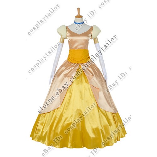 Cinderella II 2: Dreams Come True Cosplay Prinzessin Kostüm goldenes festliches Kleid - Bild 1 von 11