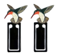 Hand Painted Red Throat Hummingbird Bird Bookmarks (Set of 2) 093H