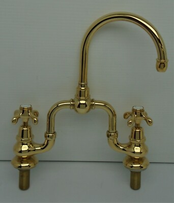 Davinci PAN101JB Bridge Lav / Bathroom Faucet Polished Brass France New #BR97