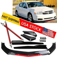 For Dodge Avenger Front Bumper Lip Splitter Spoiler Body Kit Side Skirt