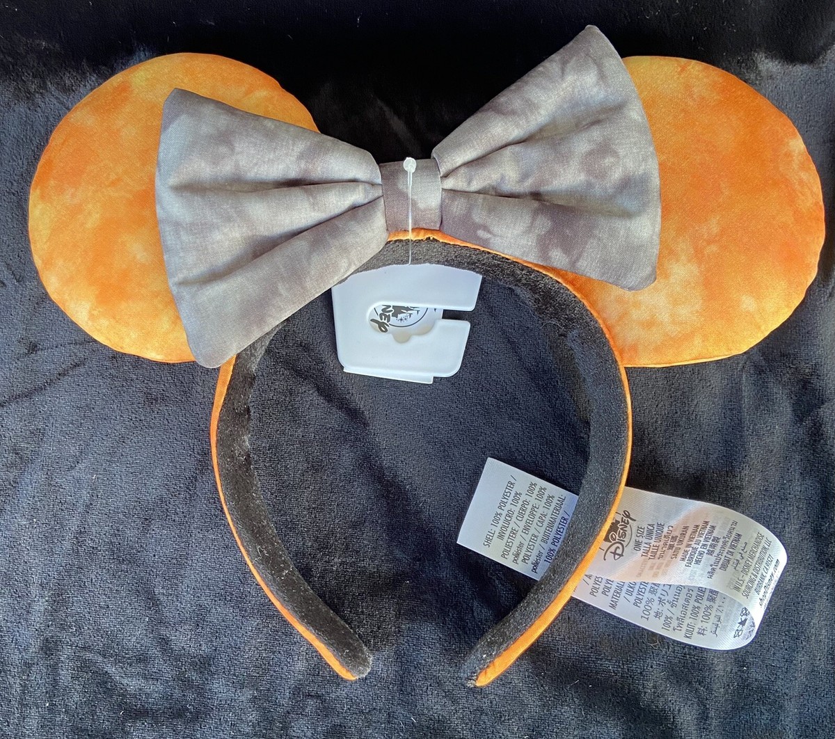 2022 Disney Parks Halloween Black & Orange Minnie Mouse Ears 