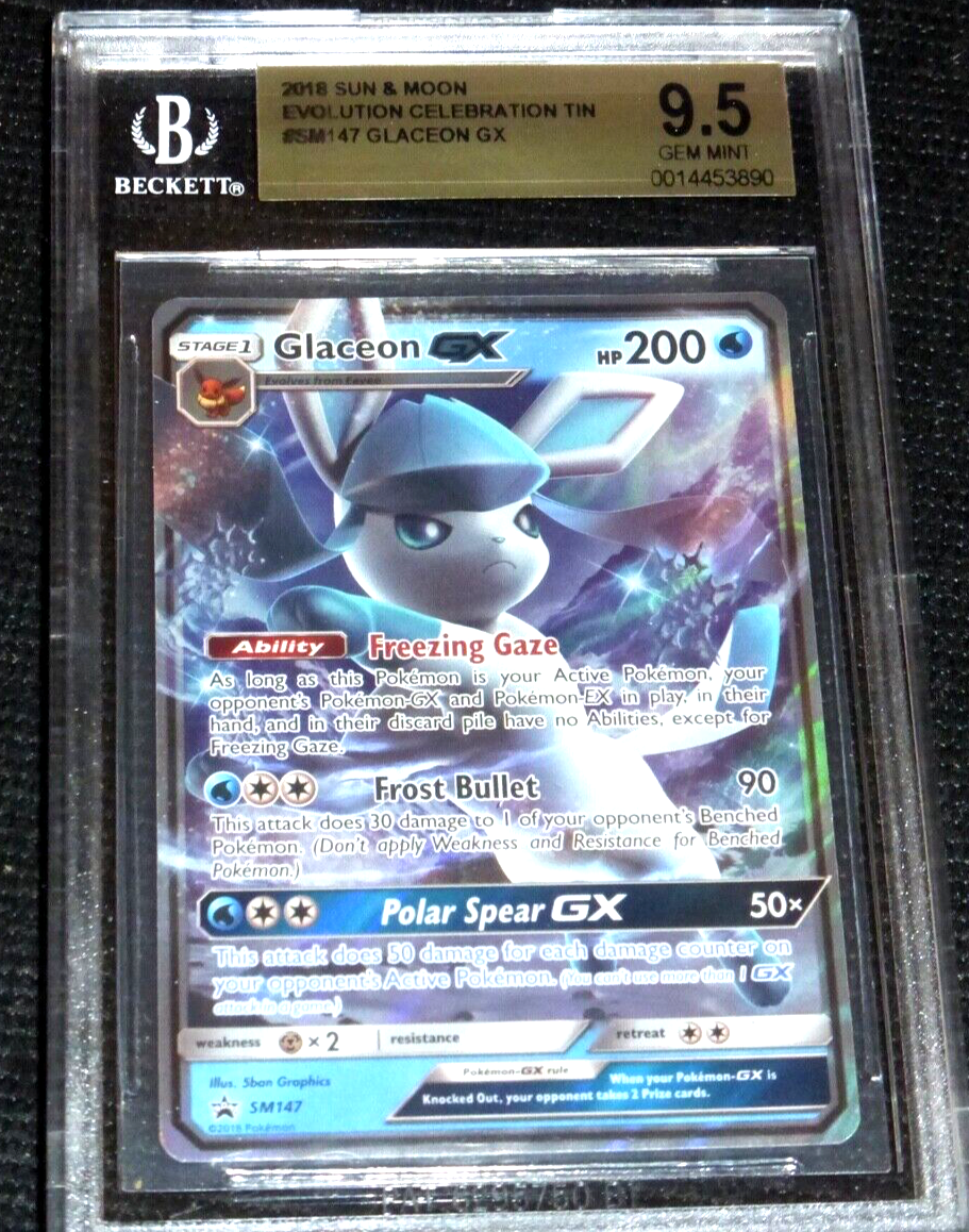 2018 Pokemon Evolution Celebration Tin Glaceon GX SM147 BGS 9.5