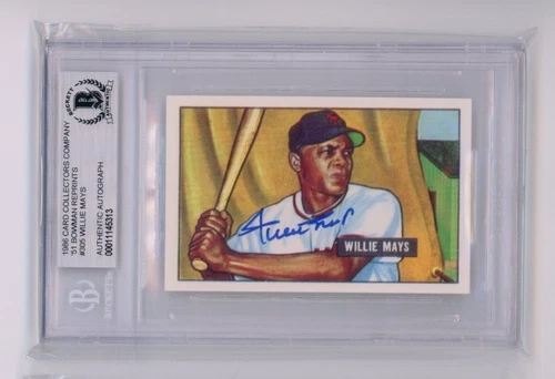 1986 Collectors Willie Mays Auto 1951 Bowman Reprint BGS Authentic Autograph