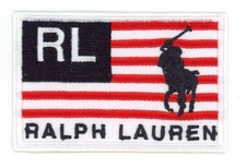 Polo Ralph Lauren Flag Patch Iron-On Sew-On Vintage Style USA Heritage Applique