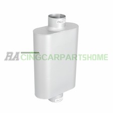 3 Center Center Universal Muffler Dual Chamber Overall 17 Body 13 Silver