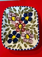 Artesia Porcelain Hand Painted Small Serving Dish 6 1/2"x 7 1/2"x 1 1/2"