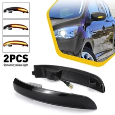 For Ford Focus Escape C-Max Dynamic Dark Lens LED Side Mirror Turn Signal Light
