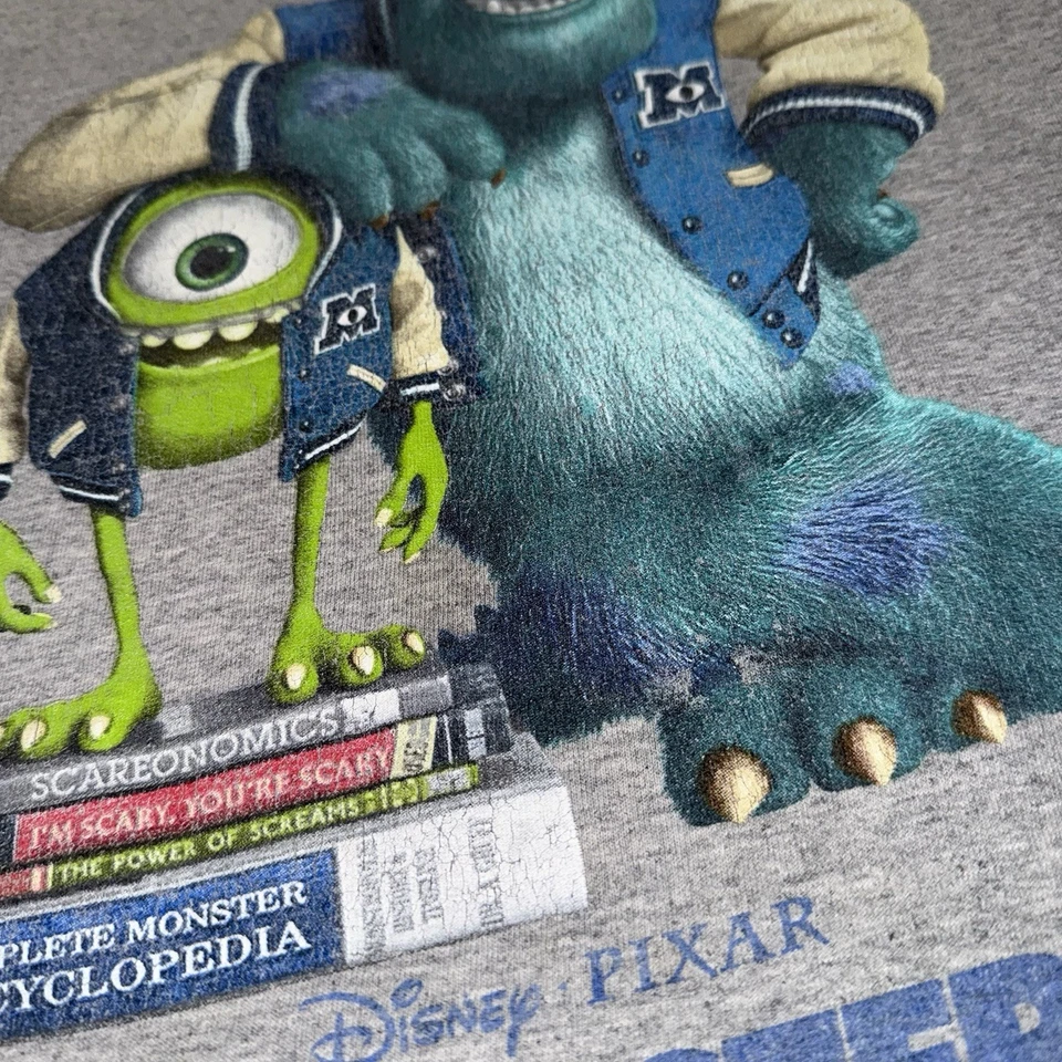 Camiseta De Colección 2013 Monsters Inc. Universidad Película Promo Subway Gris Talla M Pixar Foto 4 de 4