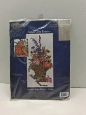 Candamar Summer Basket Picture Sandi Gore Evans NEW Cross Stitch 10 x 20" 51288