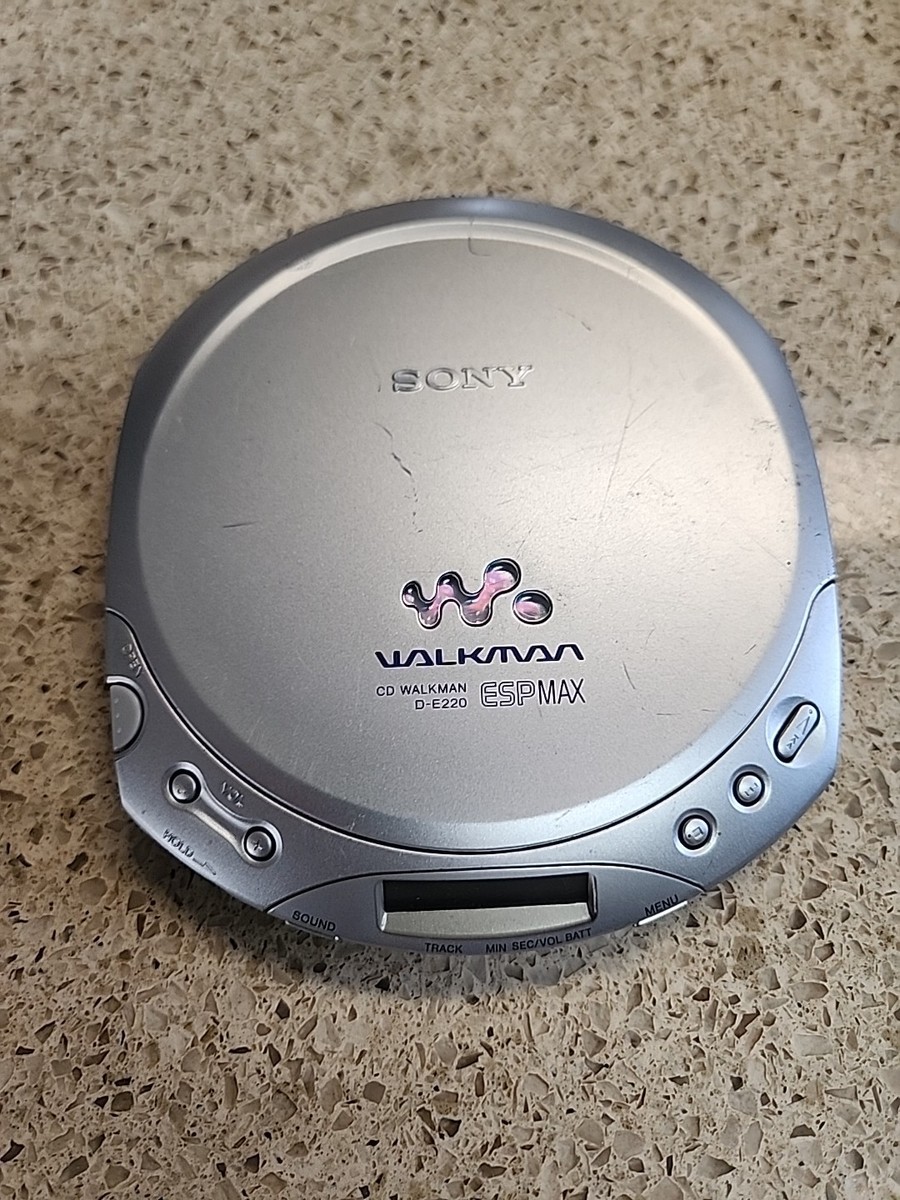 Vintage Sony D-E220 CD Walkman Portable Silver Compact Disc Player